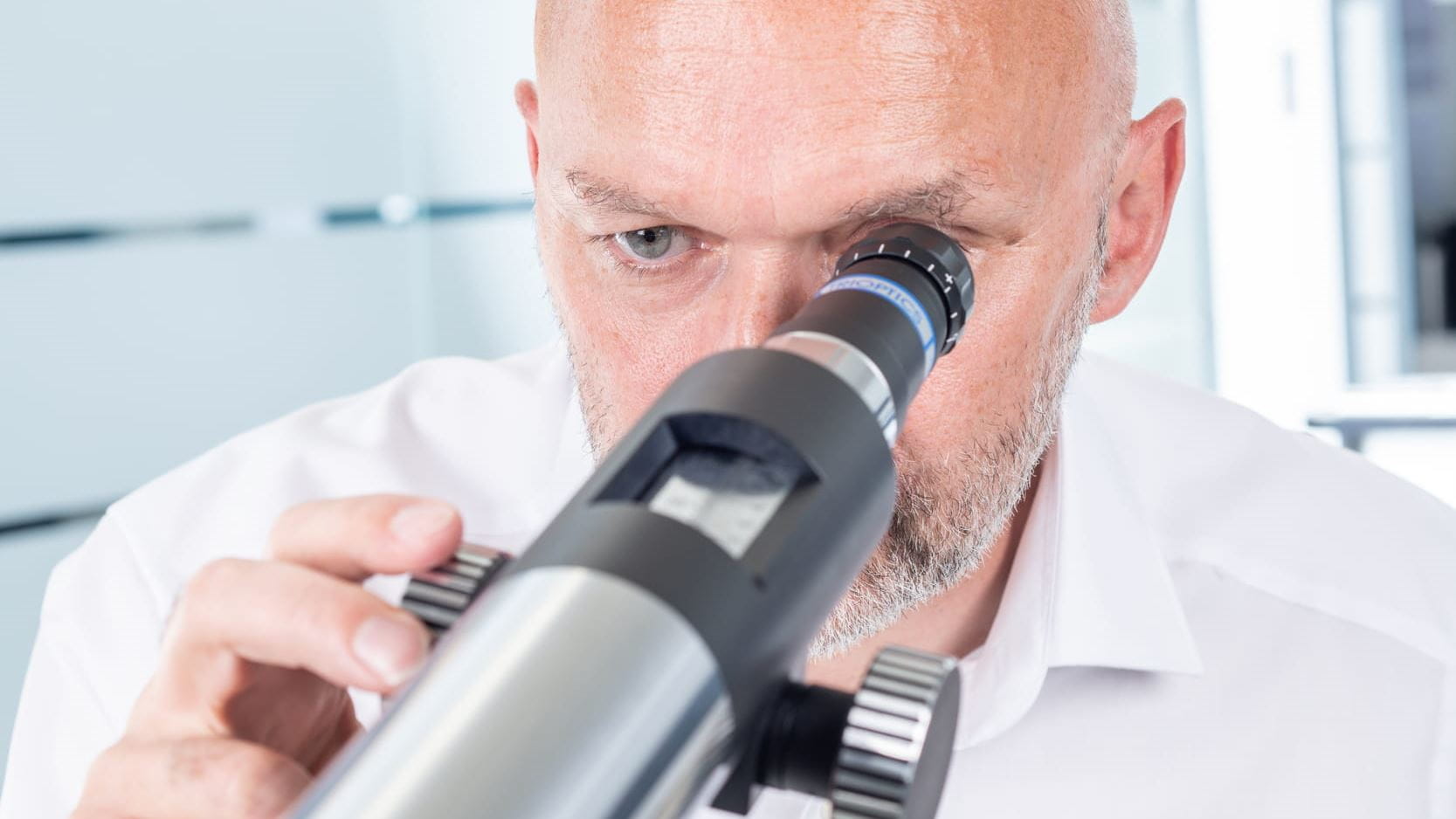 Man with autocollimator